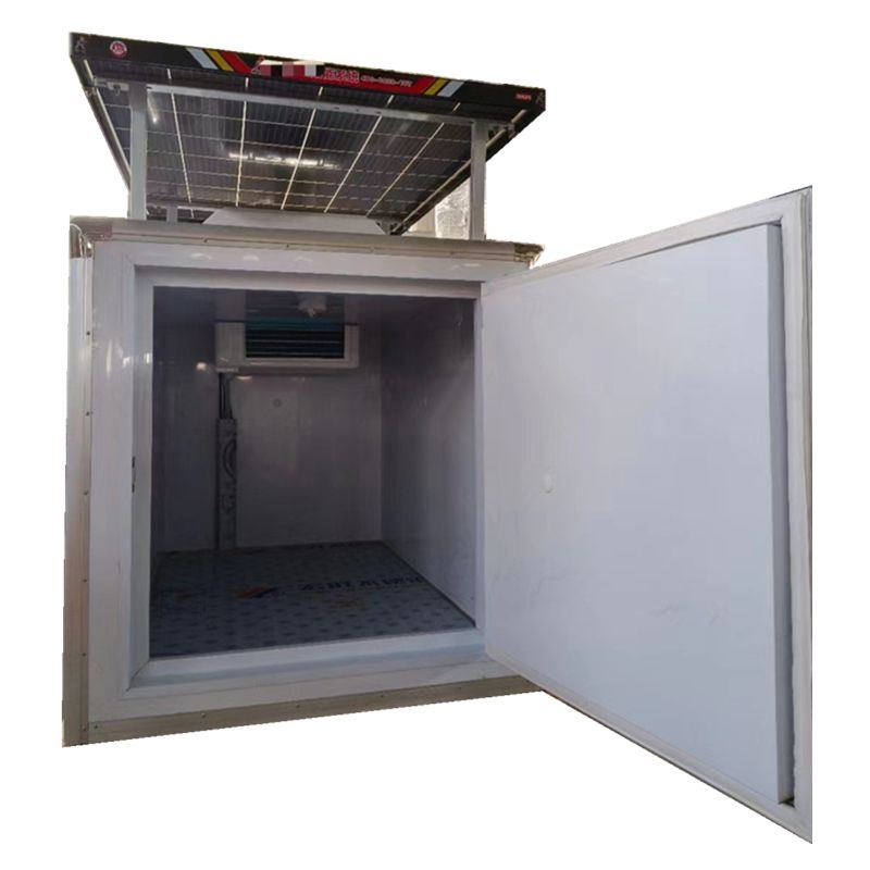 Custom Rotomolded Cargo Transfer Frozen Box with Solar Panel of Van Pickup with 48V/45AH Battery 1.5m Freezer Container 0 -10 Custom Rotomolded Cargo Transfer Frozen Box with Solar Panel of Van Pickup with 48V/45AH Battery 1.5m Freezer Container 0 -10