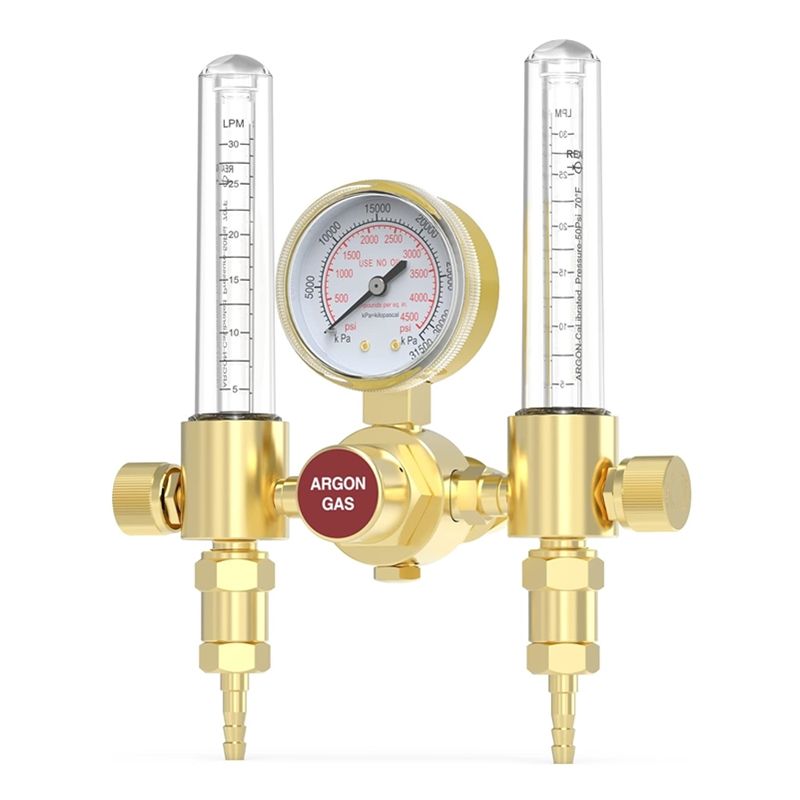 Dual Output Argon Regulator Flow Meter Mig Tig,0-4500PSI,CGA580 Inlet Connection Dual Output Argon Regulator Flow Meter Mig Tig,0-4500PSI,CGA580 Inlet Connection